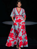 Lea | Seaside Glam Elegant Mid Sleeve Maxi Dress Ensemble