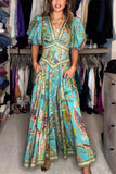 Coral Tide Amelia Quinn | Airy maxi dress with puff sleeves and V-neck Coastal Collection