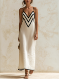 Olympia | Contrast Chevron Maxi Dress