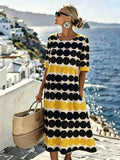 Harper™ | Retro Dot Summer Midi Dress