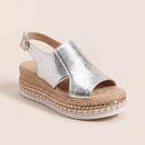 Sienna | Metallic Flatform Slingback Sandals