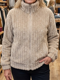 Norah | Textured Plush Zip Up Jacket