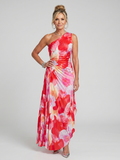 Taya | One Shoulder Pleated Midi Dress