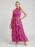 Orea | High Neck Ruffle Maxi Dress