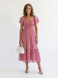 Odette | Off-the-Shoulder Floral Smocked Midi Dress