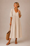 Eloise | Puff Sleeve Trimmed Maxi Dress