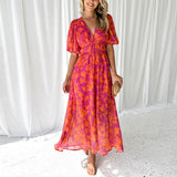 Luna™ - Modernes Flora Midi-Kleid