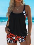 Camille | Red Floral Tankini Set Miami