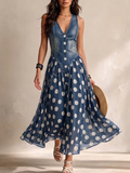 Colleen | Polka Dot Chiffon Midi Dress