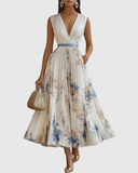 Elegant Rowella Pleated Maxi Dress