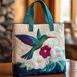 Quilted Bag - Hummingbird with White Flower