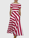 Customer Favorite Madeline - Vonda Striped Off-Shoulder Maxi Dress Season Highlight