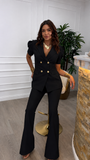Maya - Chic Puff Sleeve Blazer Set