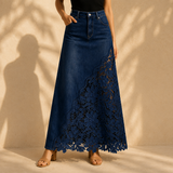 Margot | Lace Panel Maxi Skirt