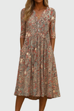 Ellie | Graceful V-Neck Elegance Midi Dress