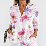 Arabella | Watercolor Floral Button Down Blouse