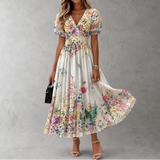 Kimberly | Short Sleeve Floral Maxi Dress