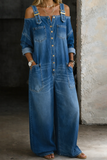 Sophia | Off Shoulder Denim Jumpsuit