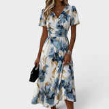 Kaylee | Floral Wrap Waist Midi Dress