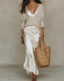 Francesca | Midi Dress And Knit Sweater Two Piece Set