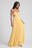 Isabelle - Pleated Halter Maxi Dress