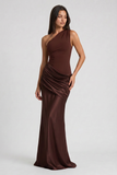 Hallie - Pleated Satin Maxi Dress