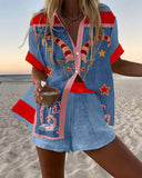 Marjorie | Comfortable Printed Two Piece Summer Shorts Set
