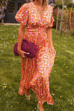 Elegant Meadow Mist Tiered Long Maxi