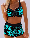 Sherrie – high-waisted swimsuit with floral pattern