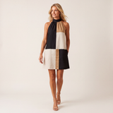 Blair | Colorblock Halter Mini Dress
