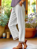 Coral Coast Wren – Relaxed Contrast Trim Cropped Pants Summer Edition