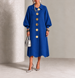 Lydia | Collared Button Front Knit Midi Dress