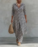 Sara | Bohemian Geometric Print Tunic and Wide-Leg Pants Set