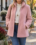Margot | Textured Stand Collar Zip Jacket