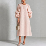 Rosie | Floral Midi Dress With Rose Cuff Sleeves