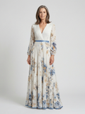 Lavinia | Long Sleeve Floral V-Neck Maxi Dress