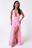 LILLI | Stylish Halter Maxi Dress with High Slit