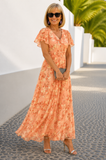 Juliet | Floral Flutter Sleeve Maxi Dress