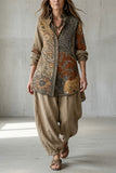 Sabrina | Printed Button Up Shirt And Trouser Set