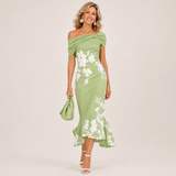 Genevieve | Floral Off Shoulder Midi Dress