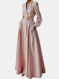 Elegant Ceryth Pleated Blazer Midi Dress
