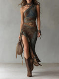 Ethereal Asymmetrical Ethnic Maxi Dress