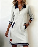 Ashley | The Zip-Front Lapel Dress