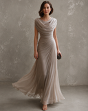 Victoria | Draped Cowl Neck Maxi Dress