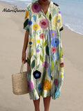Harpal Petal Print Vintage Dress
