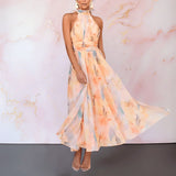 Carol | Solstice Watercolor Halter Maxi