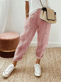 Amynelle | Striped Pants Loose Fit Cropped Summer Pants